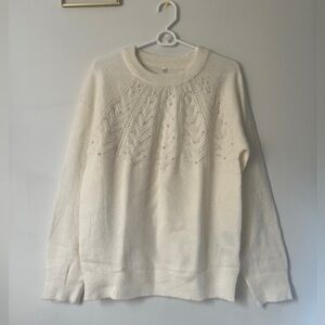 Cream sweater with pearl details size small